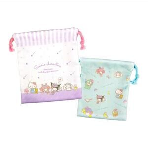 Sanrio Japan Hello Kitty Kuromi Tuxedo Sam Drawstring Pouch Set